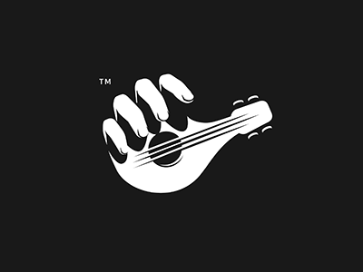 Academy Guitar academy black brand design guitar hand idea logo london music school string