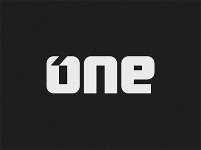 ONE black design idea logo modern negative one space typography