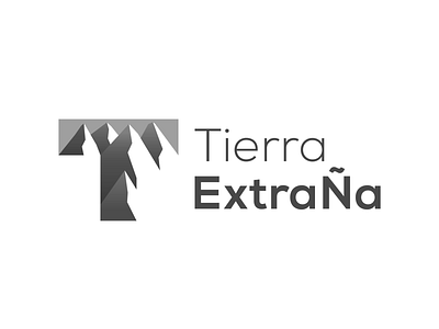 TierraExtraÑa , Inspiration: letter : ''T'' + Mountain black brand flat graphic idea logo negative space typography usb white
