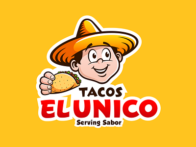 Tacos El Unico / Restaurant black brand branding creative design idea illustration logo mark negative piotrlogo space typography vector