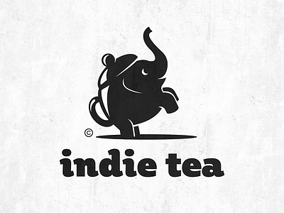 Indie Tea black brand branding creative design flat icon idea illustration letter logo mark minimal negative piotrlogo sign symbol typography vector white