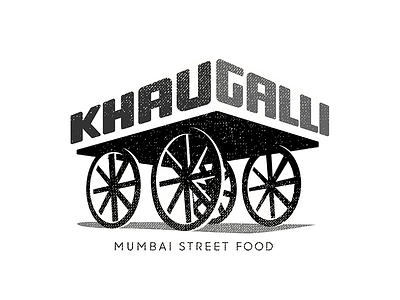 Khau Galli - Mumbai Street black brand branding construction creative design geometry idea illustration letter logo logotype mark negative piotrlogo sign space typography vector white