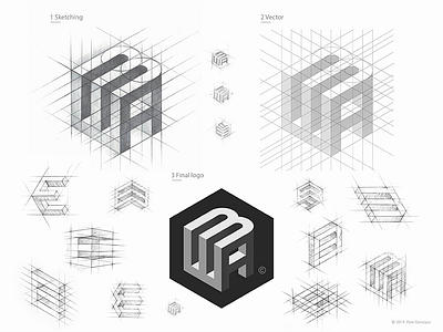 Logo Design Process. ELAD BAR AMI / Interior Design. black brand branding construction creative design icon idea illustration letter logo logotype mark minimal negative sign symbol typography vector white