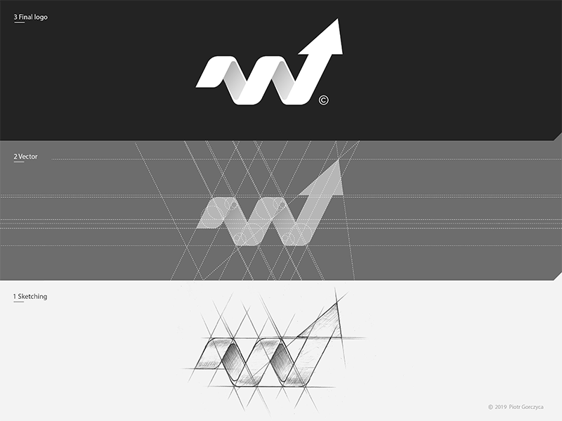 WIT Trainers / Logo Design Process. white illustration design idea construction sign letter flat geometry creative minimal space icon symbol branding typography black brand mark logo