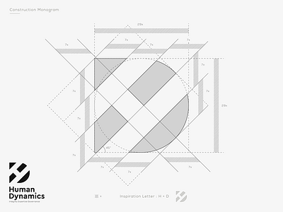 Human Dynamics black brand branding construction creative design flat geometry icon idea illustration mark minimal negative sign space symbol typography vector white