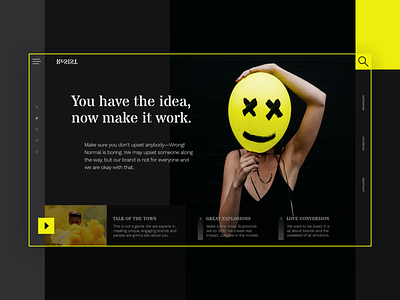 Resist Agency Concept agency black landing page web design yellow