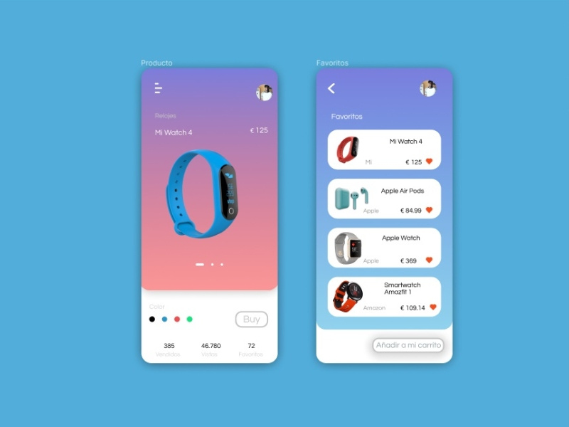 digital accessories app prototype ui design by EtianiDesigns on Dribbble