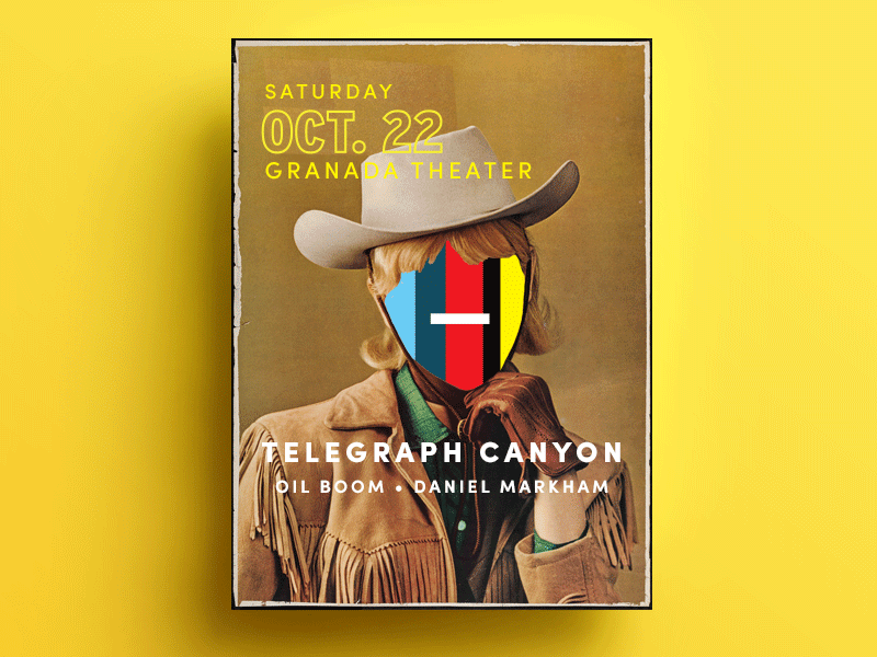 Telegraph Canyon Poster collage concert poster cowgirl digital poster gif photo collage poster show poster typography