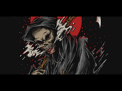 Revenge From The Reaper design horror illustration moon night poster posterspy skull