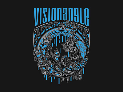 Visionangle blue character clothing design graphic illustration peacok print design redesign series vector