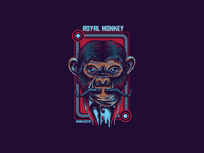 Royal Monkey animal creative market graphicriver head front illustration monkey sale t shirt factory vector