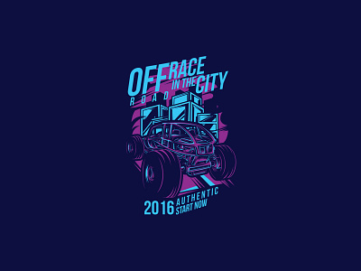 Off Road Race in the City apparel brand car clothing design event illustration project race t shirt design vector