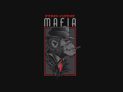 Mafia apparel custom design design illustration mafia print red t shirt design vector