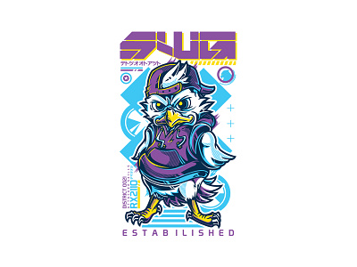 SWG lil Chicken apparel cloth futuristic illustration mecha series streetart swag tshirt design urban vector