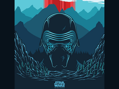 Attack From The First Order design kyloren mountain poster starwars vector