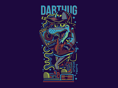 DabThug animal apparel design artwork clothing dj music illustration streetart vectorart wolf