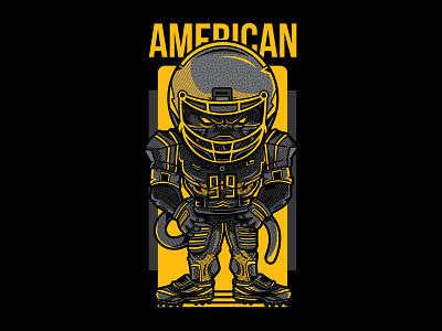 American Football artwork clothing illustration merchendise sports t shirt design vector