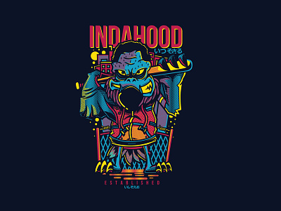 Indahood character custom design illustration streetwear t shirt design urban vector