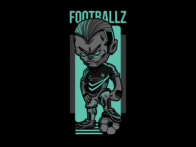 Footballz custom design football illustration marketplace sports t shirt design vector