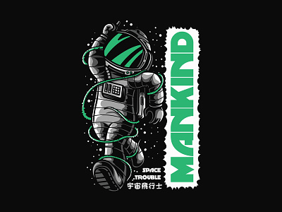 Mankind apparel astronout clothing custom design fanclub illustration project streetart t shirt design tees urban