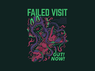 Failed Visit custom illustration merchandise series service space t shirt design