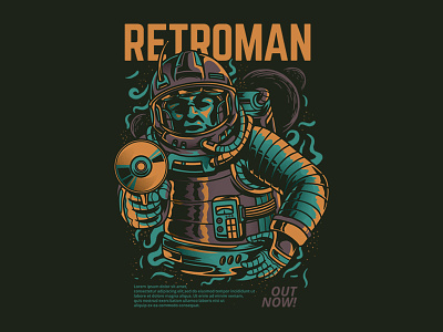 Retroman cool stuff custom driver illustration merchandise retro series service space t shirt design youth