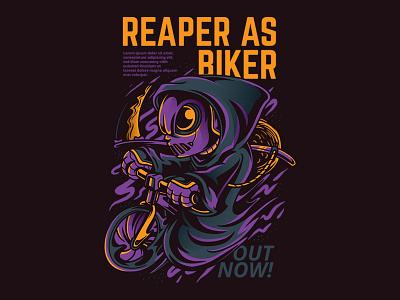 Reaper as Biker apparel clothing custom design galaxy illustration project streetart t shirt design tees urban