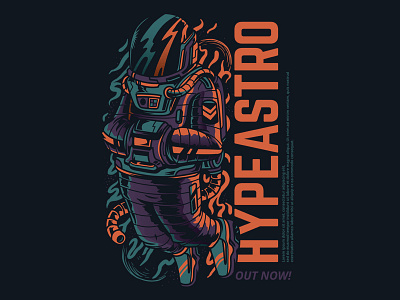 Hypeastro astronaut custom galaxy illustration merchandise series service space t shirt design