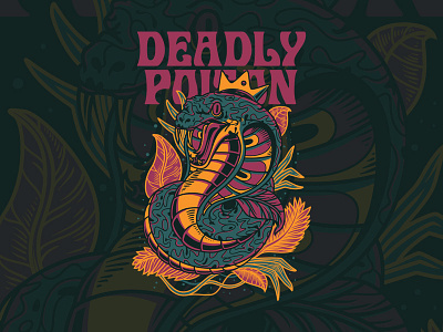 Deadly Poison animal custom hippie illustration merchandise series service snake t shirt design tropical