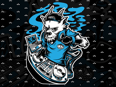 Stylish Goat DJ artsy club custom event festival illustration merch music music artwork show