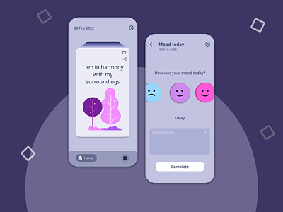Quote and mood app app branding design health illustration logo mobile mood quotes tracking ui ux