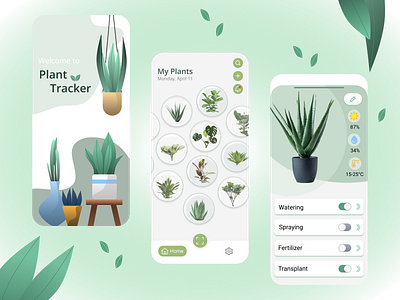 Bubbles plants app branding design garden illustration ios plant ui ux vector