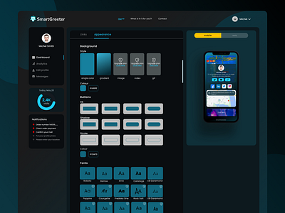 Landing Page Creation app dark design mobile ui ux web