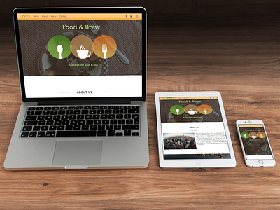 Food and Brew Restaurant Web Design bootstrap design promo restaurant web