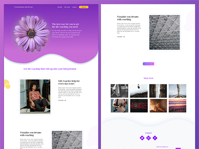 Life Coaching landing page design design landing page life coaching purple responsive sketch ui web design wireframes