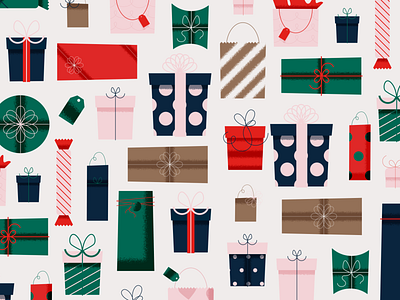 Holiday Gift Pattern bows christmas gifts holiday pattern presents shopping texture vector winter