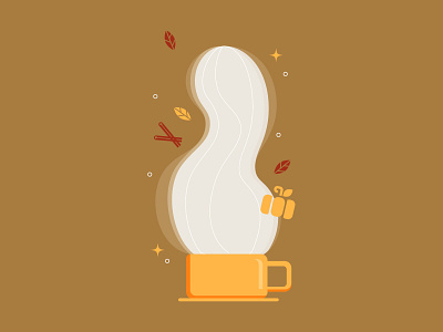 Pumpkin Spice & and Everything Nice autumn cinnamon coffee cozy fall holiday illustration latte leaves psl pumpkin pumpkin spice latte spice steam thanksgiving vector warm