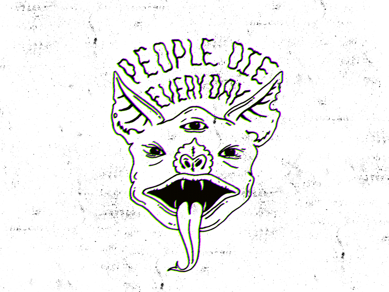 Lil bat face for PDE brand bat black and white die everyday gif grunge hand drawn people third eye wicked