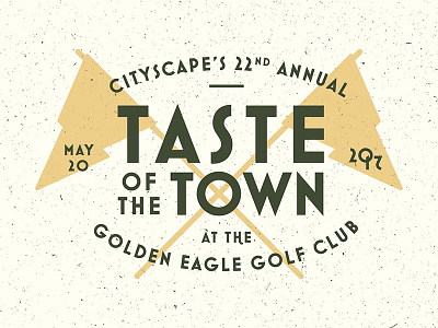 Tasty Town badge gold golf grass logo retro taste texture town type vintage