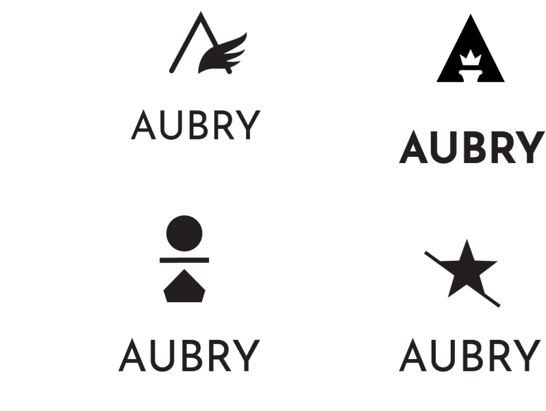 Aubry Logo Explorations by salina brown on Dribbble