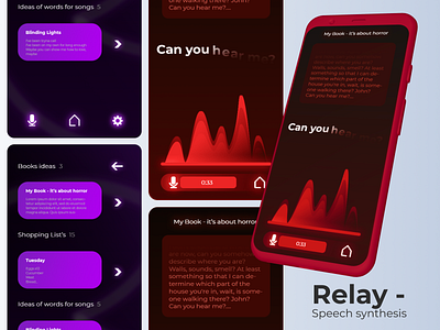 Relay - speech synthesis app design graphic design mobile ui