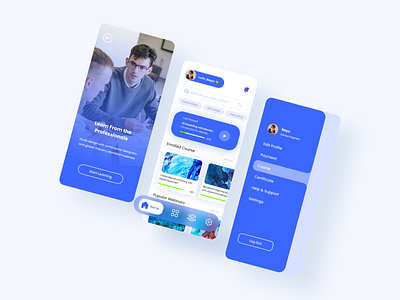 E-Course App android app application course design e course e course app e course application ecourse ecourse app graphic design ios learn mobile study ui ui design uix user interface ux