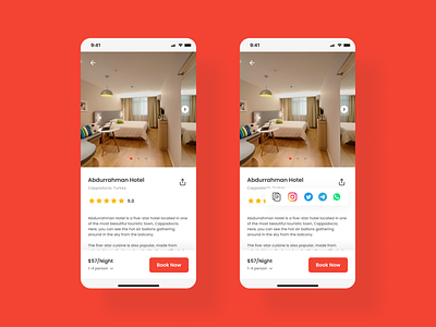 Daily UI | Day #010-Social Share 010 app application book booking button daily ui dailyui graphic design hotel mobile mobile application share social social share travel ui user experience user interface ux