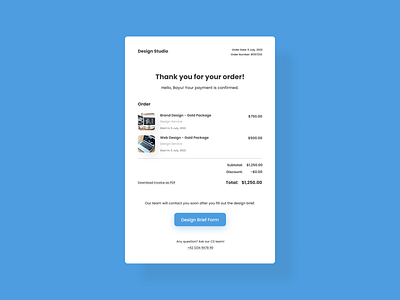 Daily UI | Day #017-Email Receipt 017 daily ui dailyui design design studio email email invoince email receipt graphic design invoice mail mail invoice mail receipt receipt ui uix user ex[erience user interface ux web
