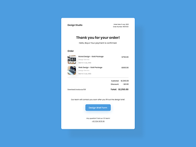 Daily UI | Day #017-Email Receipt