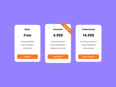 Daily UI | Day #030-Pricing 030 best value card daily ui daily ui 030 dailyui dailyui 030 graphic design plan price price card pricing pricing card ui ui component ui element web web design website website design