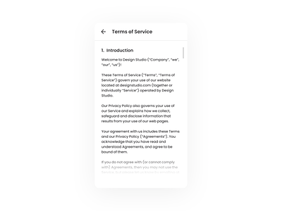Daily UI | Day #089-Terms of Service
