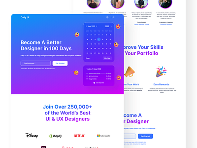 Daily UI | Day #100-Redesign Daily UI Landing Page