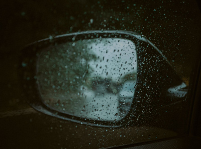 reflection in the car mirror in rainy weather app branding car design icon illustration logo ui ux vector