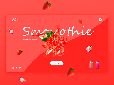 Smoothie website design adobe photoshop design landing page photoshop ui uiux user interface web design web design inspiration web designer website design